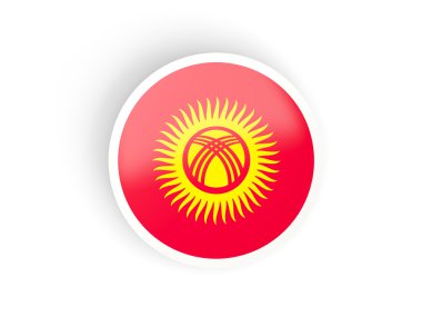 Kırgızistan bayrağı ile yuvarlak etiket