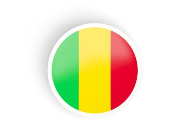 Mali bayrağı ile yuvarlak etiket