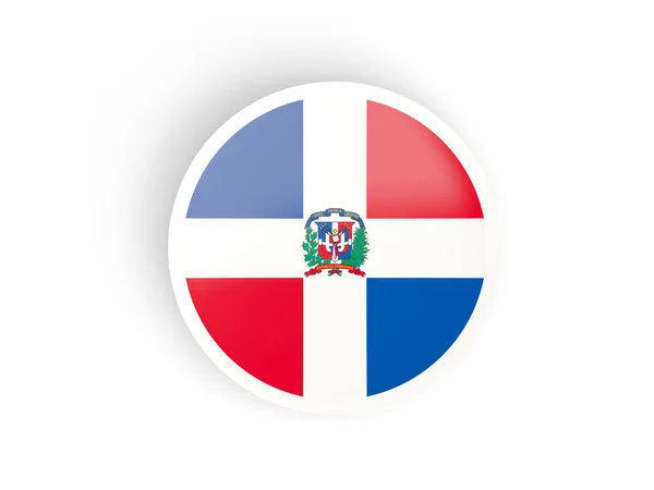 Round sticker with flag of dominican republic — Stock Photo, Image