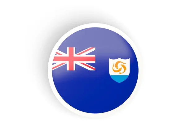 Round sticker with flag of anguilla — Stock Photo, Image