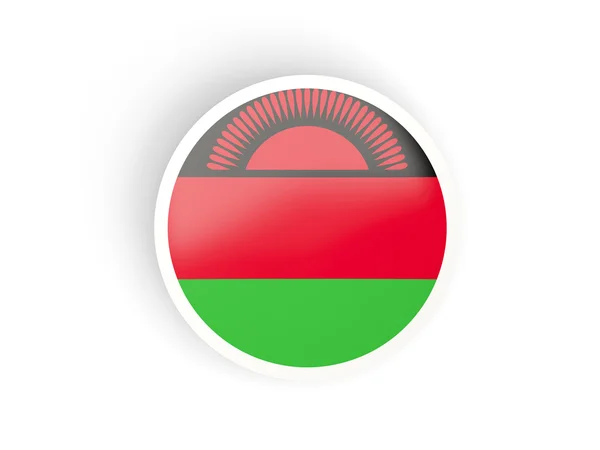 Кругла наклейка з прапором Малаві — стокове фото