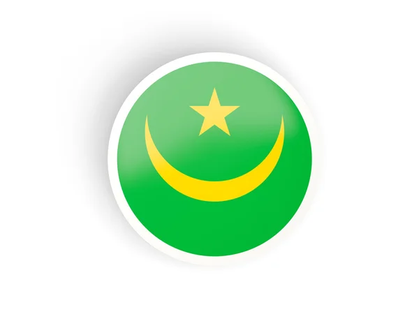 Okrągłe naklejki z flaga Mauretanii — Zdjęcie stockowe