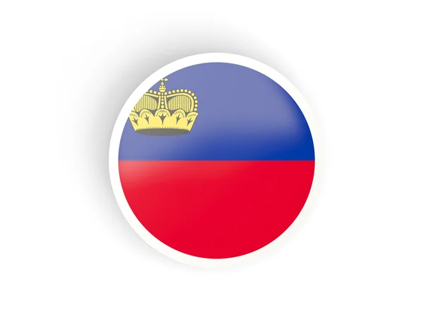 Kulatá samolepka s Lichtenštejnská vlajka — Stock fotografie