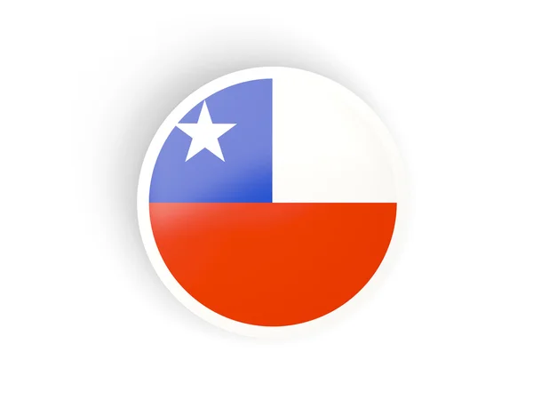 Stiker bundar dengan bendera chile — Stok Foto