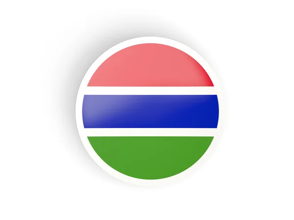 Autocollant rond avec drapeau de Gambie — Photo