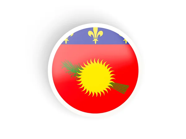 Round sticker with flag of guadeloupe — Stock Photo, Image