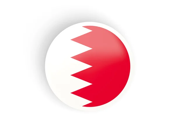 Adesivo redondo com bandeira do Bahrein — Fotografia de Stock