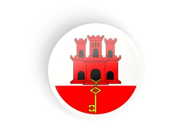 Cebelitarık bayrağı ile yuvarlak etiket