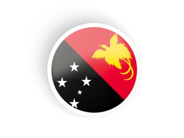 Papua Yeni Gine bayrağı ile yuvarlak etiket