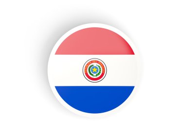 Paraguay Cumhuriyeti bayrağı ile yuvarlak etiket