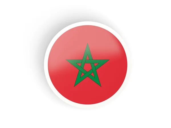 Round sticker with flag of morocco — Stock Photo, Image