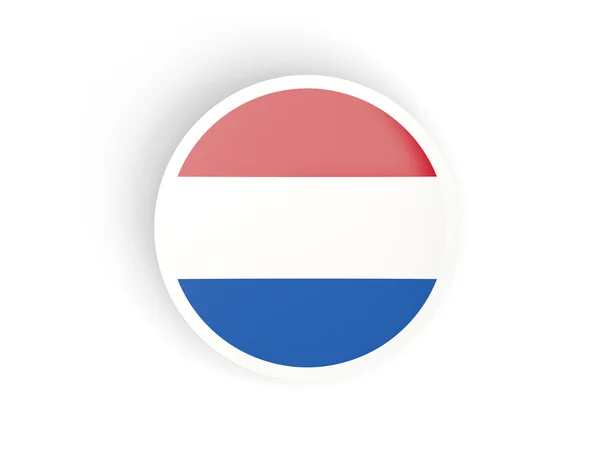 Stiker bulat dengan bendera netherlands — Stok Foto