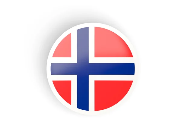 Rund klistermärke med flagga Norge — Stockfoto