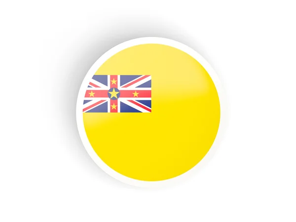 Sticker rond avec drapeau de niue — Photo