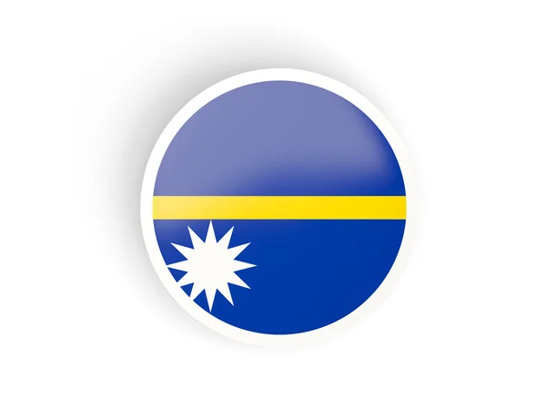 Rund klistermärke med flagga Nauru — Stockfoto
