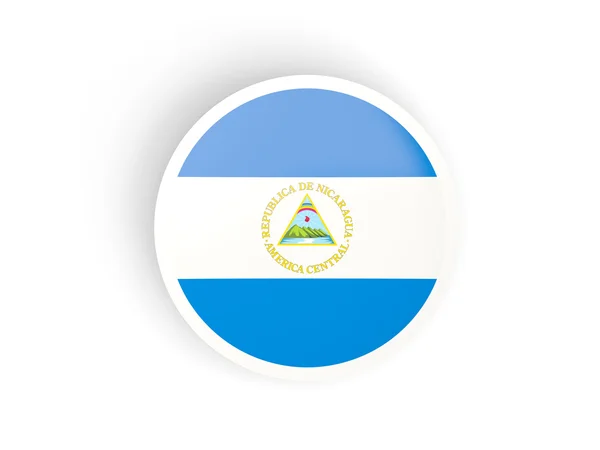 Pegatina redonda con bandera de nicaragua — Foto de Stock