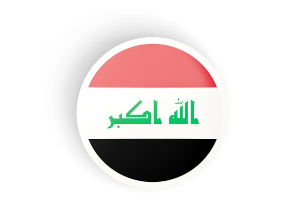 Pegatina redonda con bandera de iraq —  Fotos de Stock