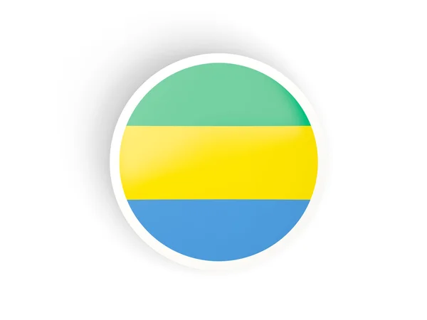 Round sticker with flag of gabon — Stock Photo, Image