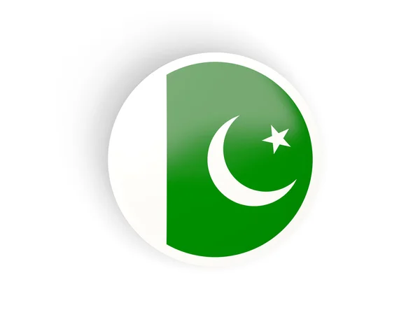 Rund klistermärke med flagga i pakistan — Stockfoto