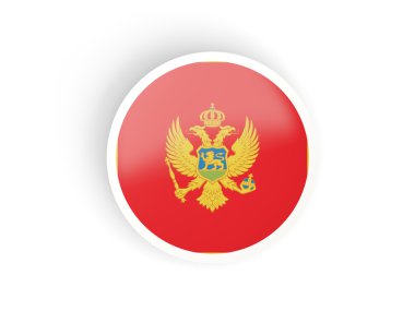 Karadağ bayrağı ile yuvarlak etiket