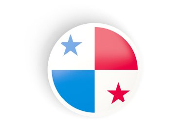 Panama bayrağı ile yuvarlak etiket