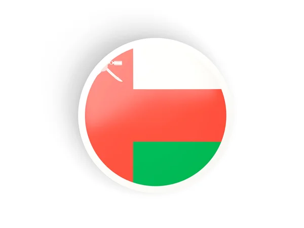 Pegatina redonda con bandera de Omán —  Fotos de Stock