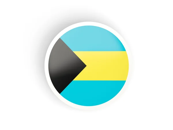 Rund klistermärke med flagga bahamas — Stockfoto