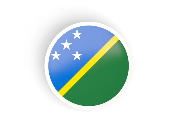 Round sticker with flag of solomon islands — Stock Photo, Image