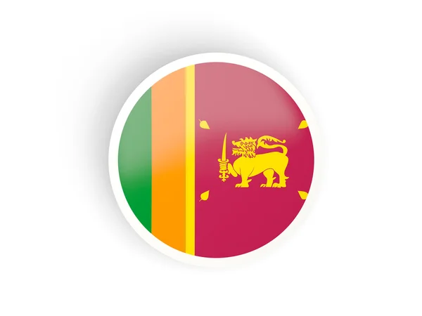 Adesivo redondo com bandeira de sri lanka — Fotografia de Stock
