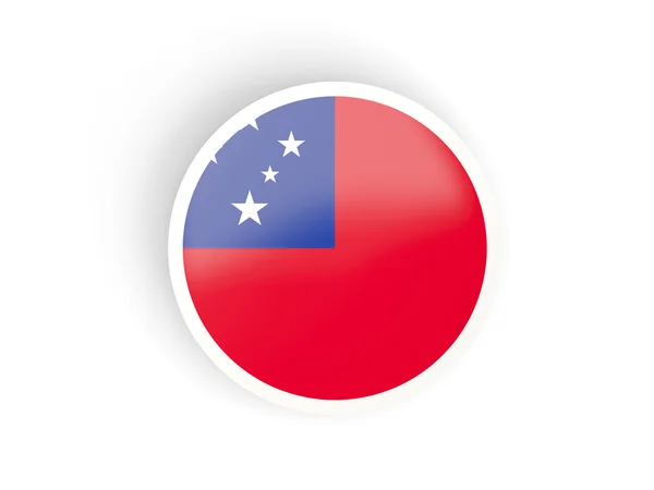 Round sticker with flag of samoa — Stock Photo, Image