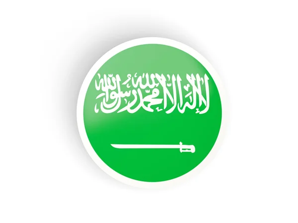 Round sticker with flag of saudi arabia — Stock Photo, Image