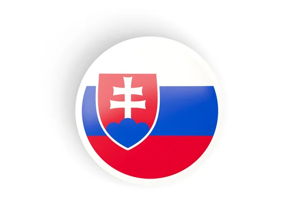 Rund klistermärke med flagga i Slovakien — Stockfoto