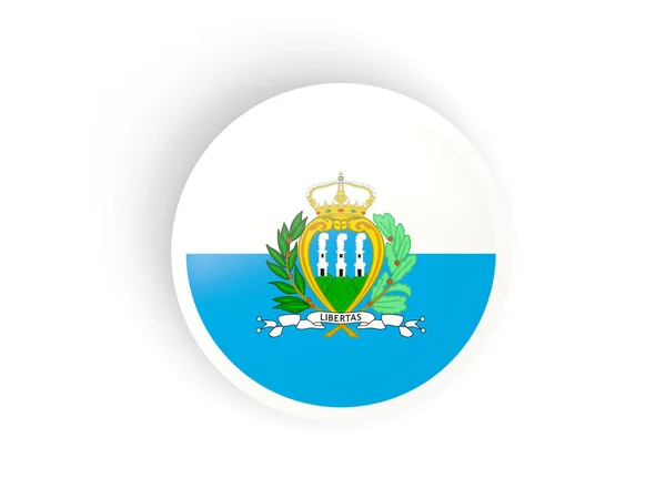 Круглая наклейка с флагом Сан-Марино — стоковое фото