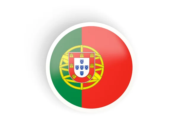 Στρογγυλό αυτοκόλλητο με τη σημαία της Πορτογαλίας — Φωτογραφία Αρχείου