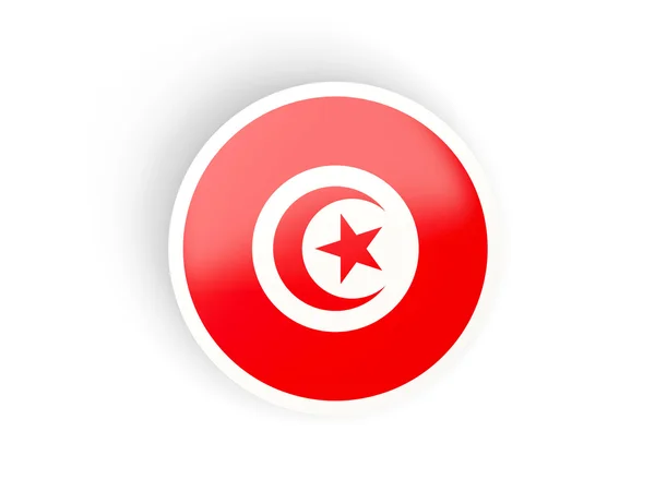 チュニジアの国旗とラウンド ステッカー — ストック写真