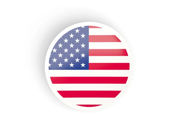 Round sticker with flag of united states of america — Stock Photo, Image