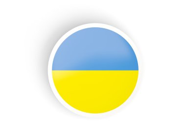 Ukrayna bayrağı ile yuvarlak etiket