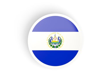 El salvador bayrağı ile yuvarlak etiket