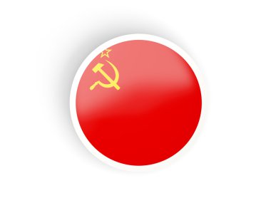 Sovyetler Birliği bayrağı ile yuvarlak etiket