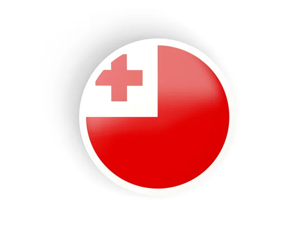 Runde Aufkleber mit Flagge der Tonga — Stockfoto
