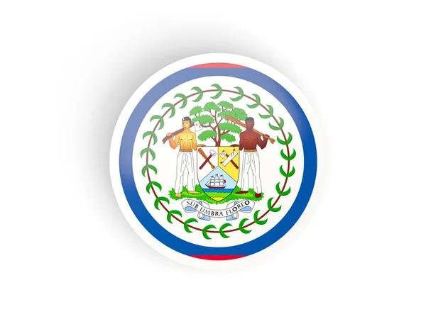 Adesivo redondo com bandeira de Belize — Fotografia de Stock