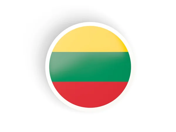 与立陶宛的国旗的圆形贴纸 — 图库照片