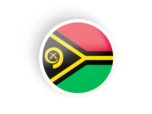 Ronde sticker met vlag van vanuatu — Stockfoto