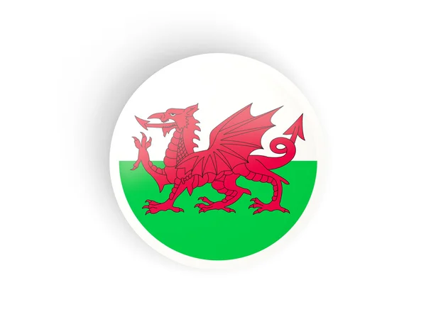Ronde sticker met vlag van wales — Stockfoto