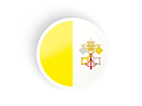 Круглая наклейка с флагом Ватикана — стоковое фото