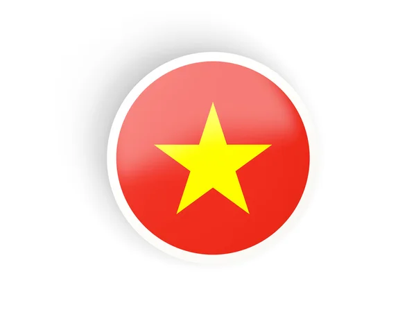 Круглая наклейка с флагом Вьетнама — стоковое фото