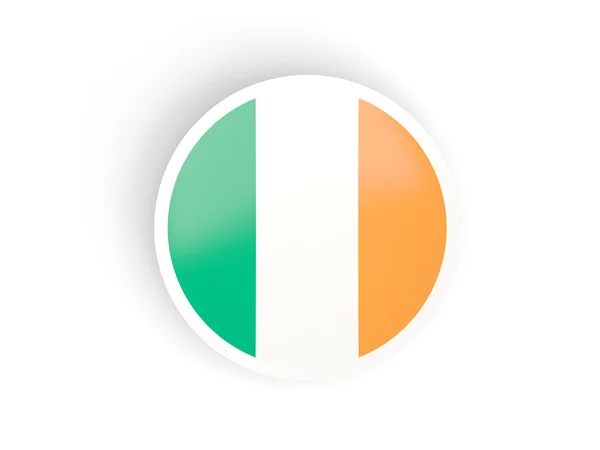 Ronde sticker met vlag van Ierland — Stockfoto