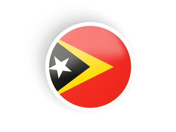 Pegatina redonda con bandera de Timor Oriental — Foto de Stock