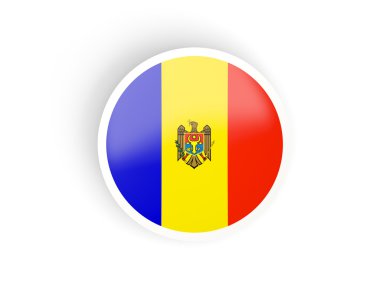 Moldova bayrağı ile yuvarlak etiket
