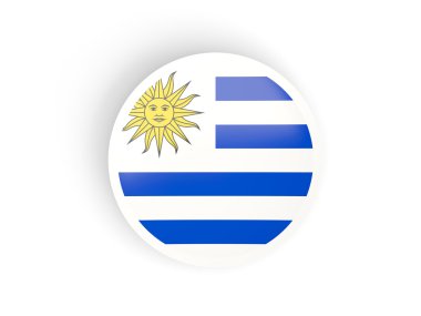 Uruguay bayrağı ile yuvarlak etiket